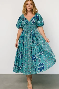Clearance Baltic Born Elyse Midi Dress | Teal + Blue Multi Teal+BlueMulti