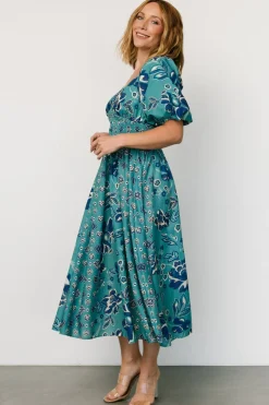 Clearance Baltic Born Elyse Midi Dress | Teal + Blue Multi Teal+BlueMulti