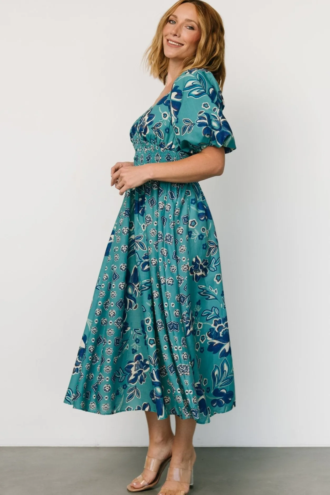 Clearance Baltic Born Elyse Midi Dress | Teal + Blue Multi Teal+BlueMulti