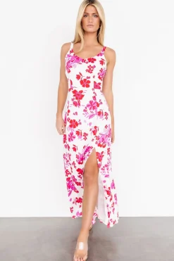Sale Baltic Born Emaline Open Back Maxi Dress | White + Pink Floral White+PinkFloral