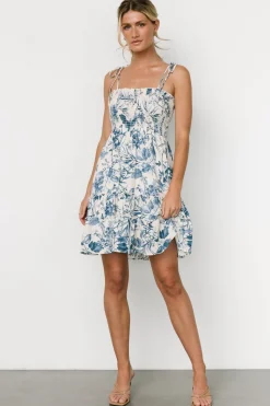 Hot Baltic Born Emelyn Short Dress | Cream + Blue Cream+Blue