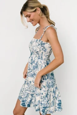 Hot Baltic Born Emelyn Short Dress | Cream + Blue Cream+Blue