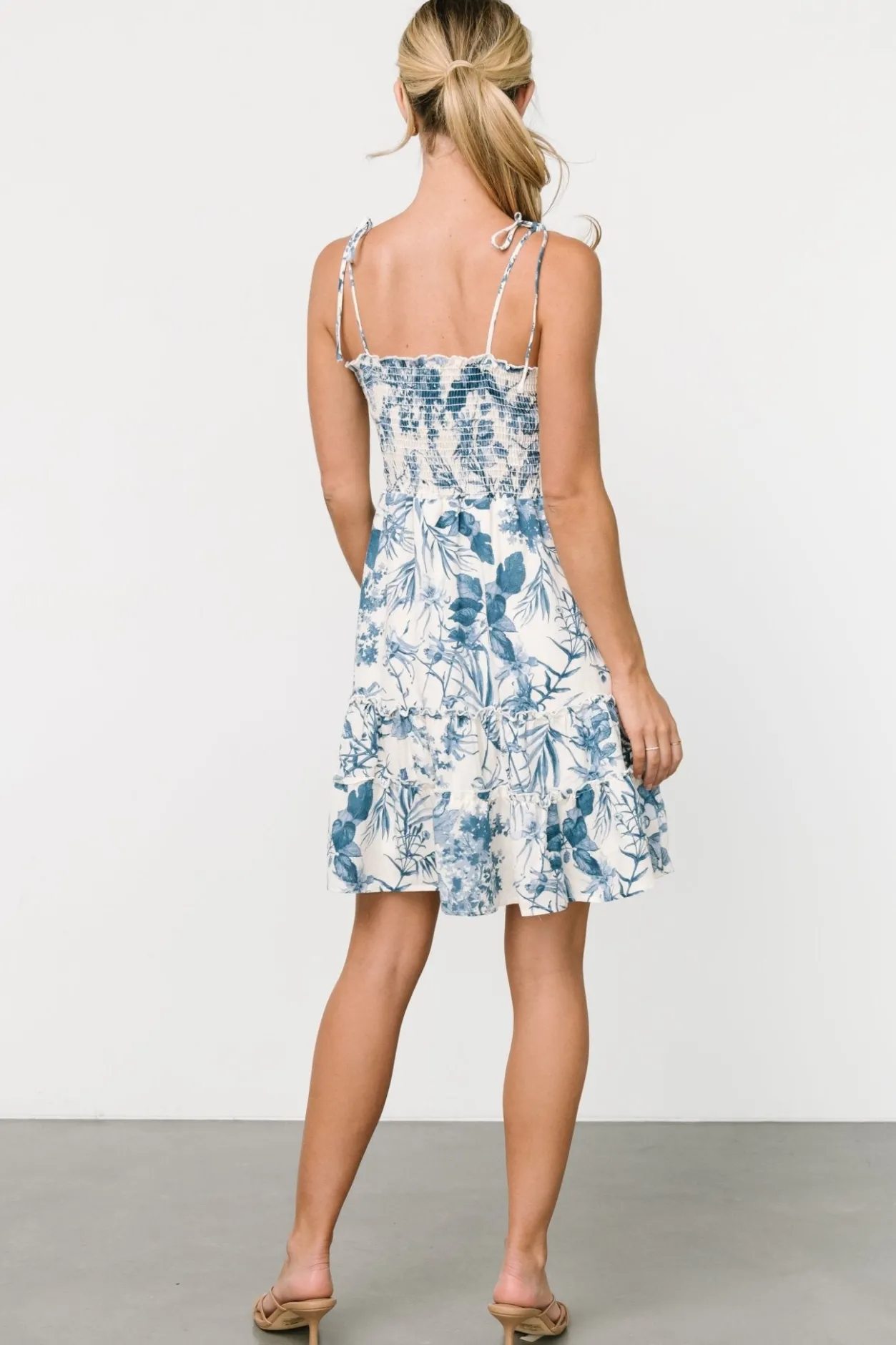 Hot Baltic Born Emelyn Short Dress | Cream + Blue Cream+Blue