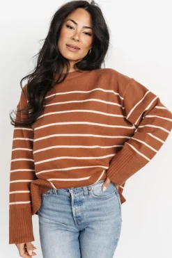 Online Baltic Born Emerson Stripe Knit Sweater | Dark Camel + Ivory DarkCamel+Ivory