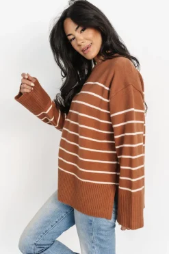 Online Baltic Born Emerson Stripe Knit Sweater | Dark Camel + Ivory DarkCamel+Ivory