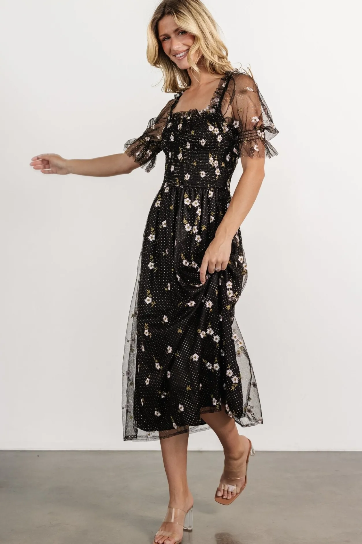 Online Baltic Born Emilia Embroidered Dress | Black
