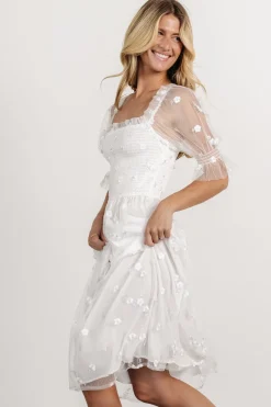 Outlet Baltic Born Emilia Embroidered Dress | Off White OffWhite