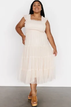 Sale Baltic Born Emma Smocked Tulle Dress | Beige