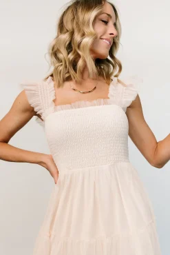 Sale Baltic Born Emma Smocked Tulle Dress | Beige