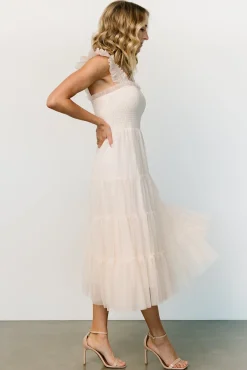 Sale Baltic Born Emma Smocked Tulle Dress | Beige