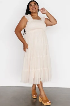 Sale Baltic Born Emma Smocked Tulle Dress | Beige