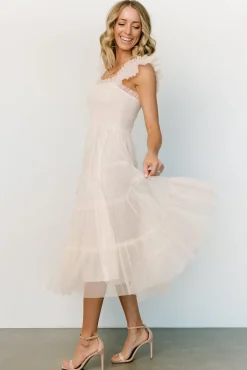 Sale Baltic Born Emma Smocked Tulle Dress | Beige
