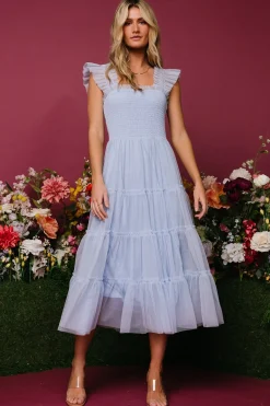 New Baltic Born Emma Smocked Tulle Dress | Light Blue LightBlue
