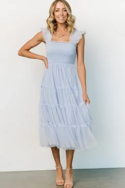 New Baltic Born Emma Smocked Tulle Dress | Light Blue LightBlue
