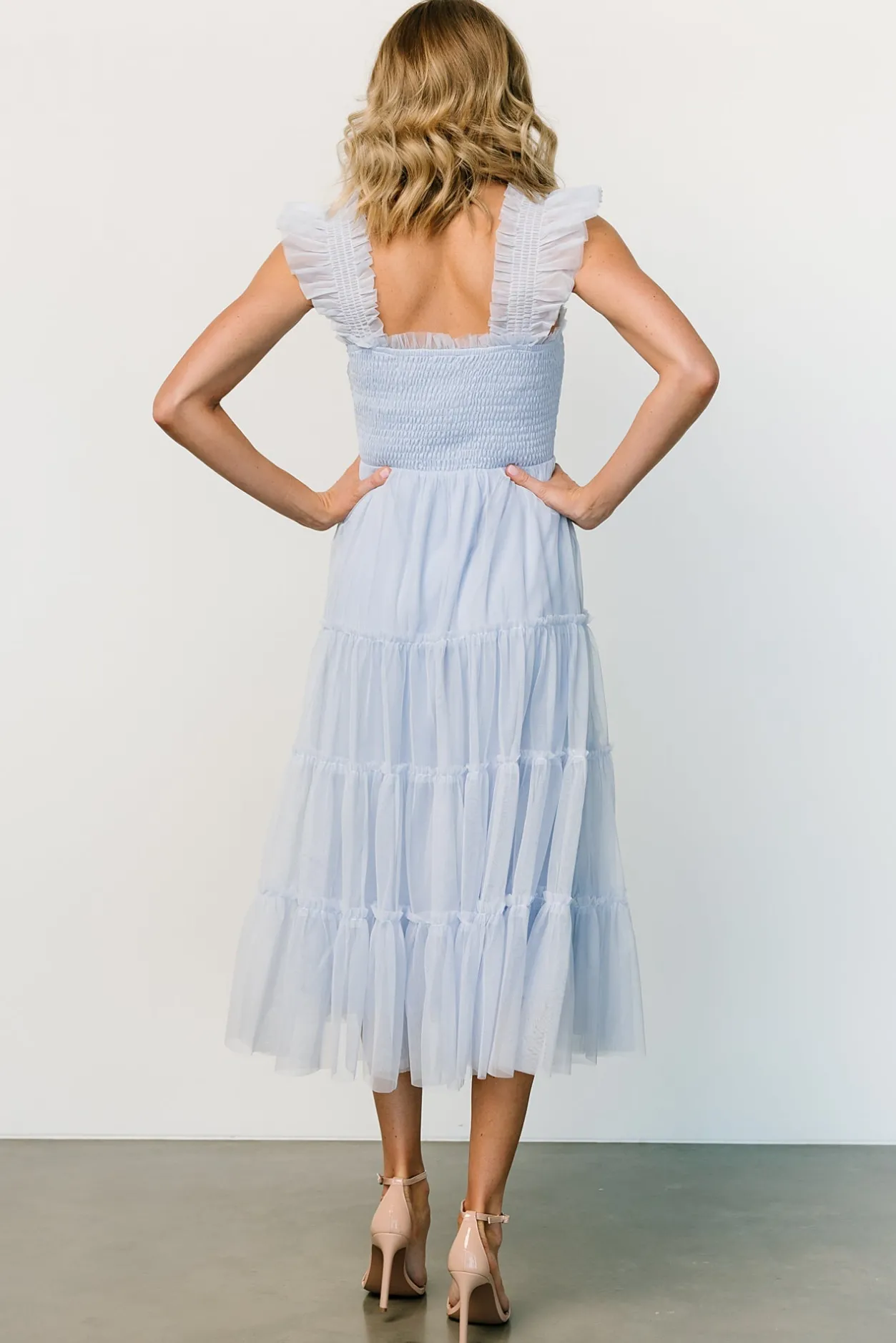 New Baltic Born Emma Smocked Tulle Dress | Light Blue LightBlue