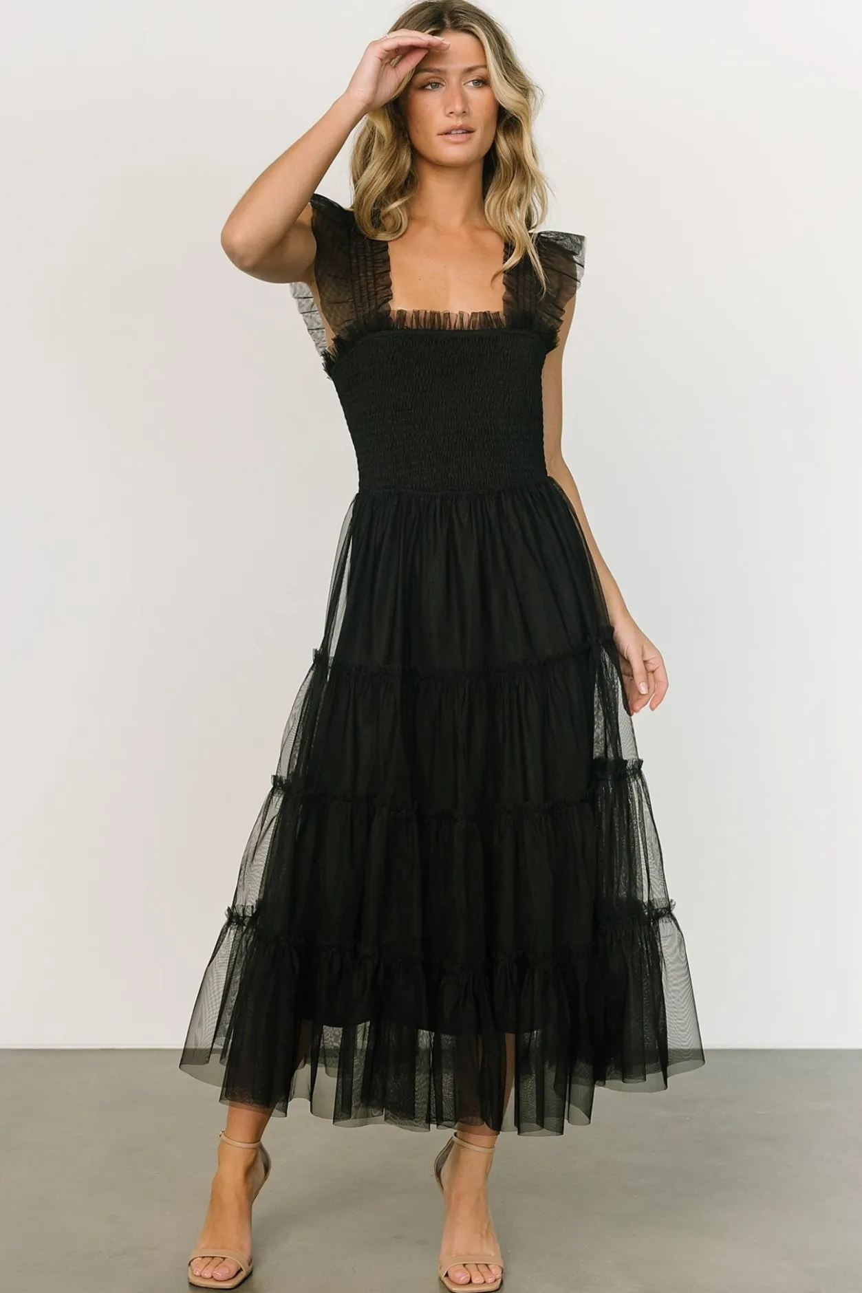 Outlet Baltic Born Emma Smocked Tulle Dress | Black