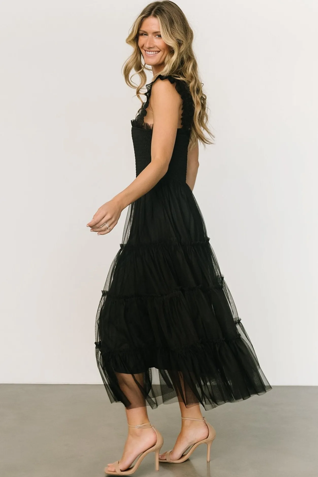Outlet Baltic Born Emma Smocked Tulle Dress | Black