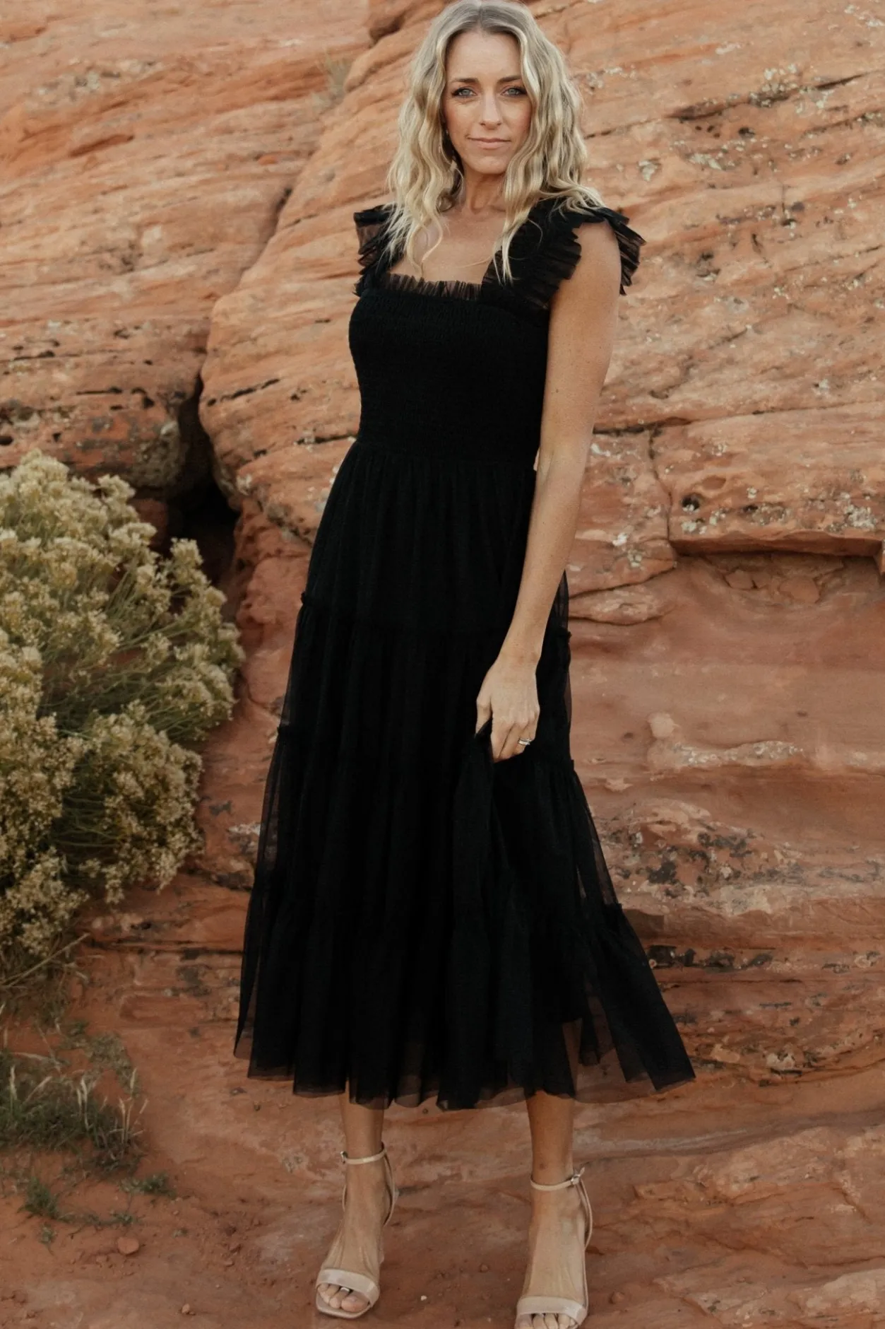 Outlet Baltic Born Emma Smocked Tulle Dress | Black