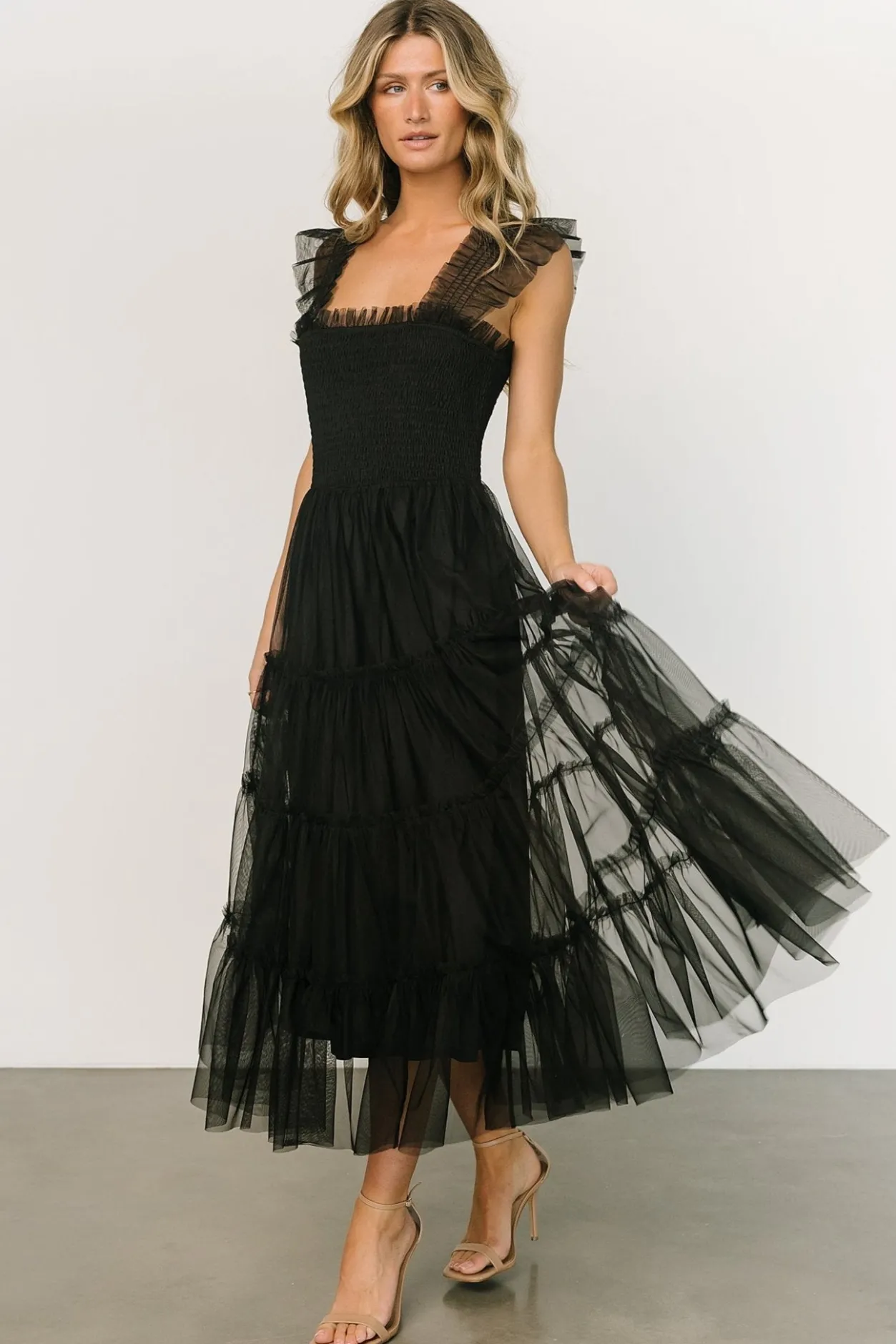 Outlet Baltic Born Emma Smocked Tulle Dress | Black