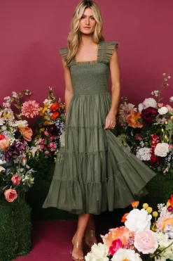 New Baltic Born Emma Smocked Tulle Dress | Sage
