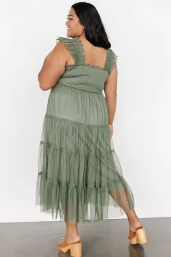 New Baltic Born Emma Smocked Tulle Dress | Sage
