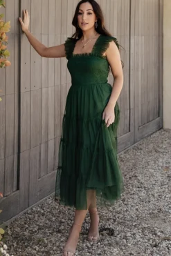 Clearance Baltic Born Emma Smocked Tulle Dress | Green