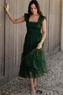 Clearance Baltic Born Emma Smocked Tulle Dress | Green