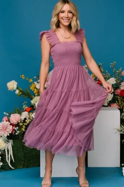 Fashion Baltic Born Emma Smocked Tulle Dress | Orchid