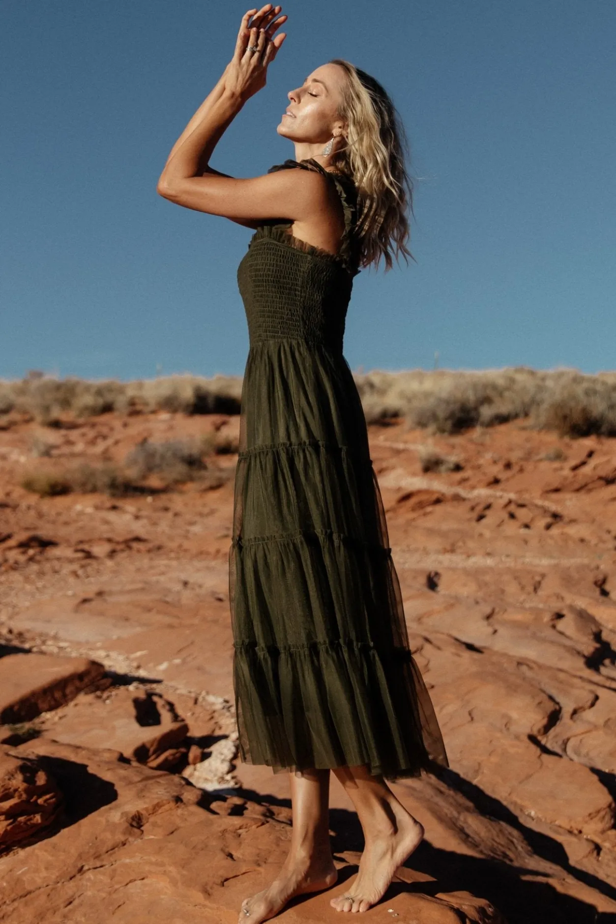 Best Baltic Born Emma Smocked Tulle Dress | Dark Olive DarkOlive