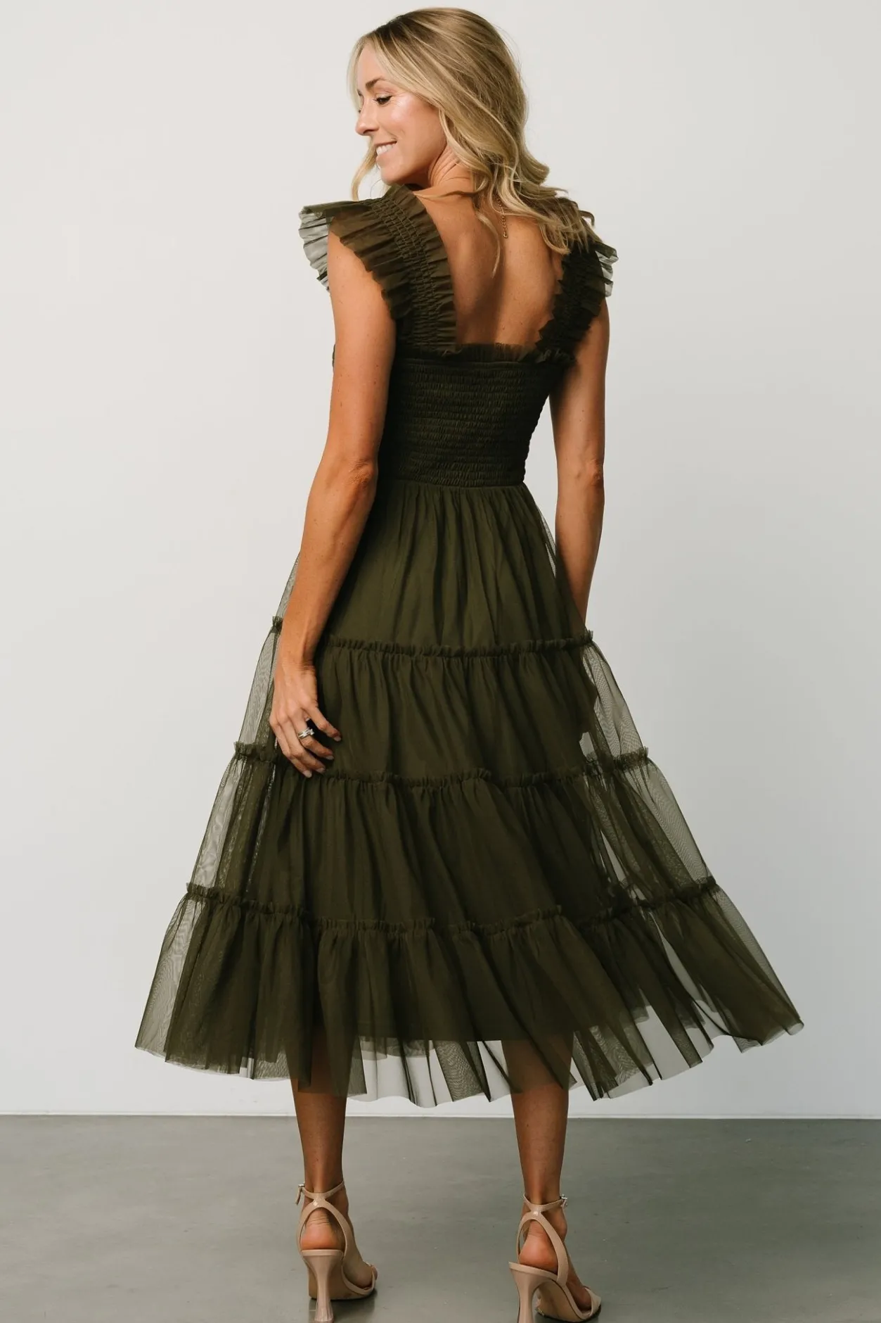 Best Baltic Born Emma Smocked Tulle Dress | Dark Olive DarkOlive