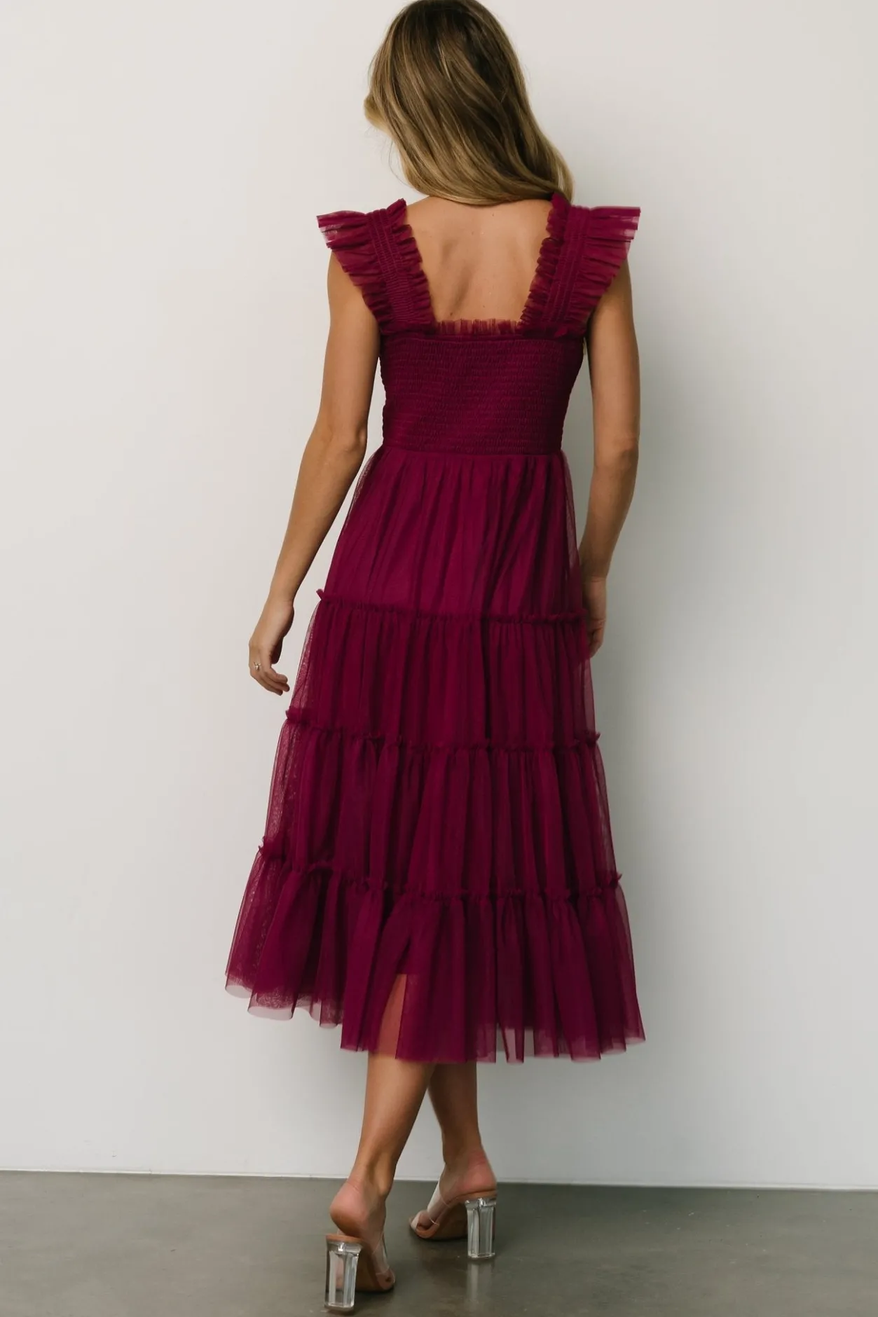 Discount Baltic Born Emma Smocked Tulle Dress | Boysenberry