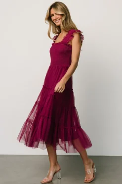 Discount Baltic Born Emma Smocked Tulle Dress | Boysenberry