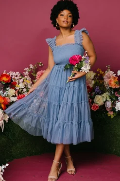 Hot Baltic Born Emma Smocked Tulle Dress | Slate Blue SlateBlue