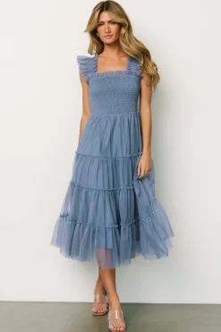 Hot Baltic Born Emma Smocked Tulle Dress | Slate Blue SlateBlue
