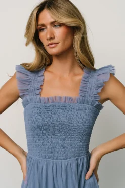 Hot Baltic Born Emma Smocked Tulle Dress | Slate Blue SlateBlue