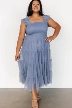Hot Baltic Born Emma Smocked Tulle Dress | Slate Blue SlateBlue