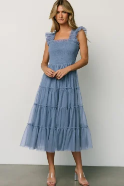 Hot Baltic Born Emma Smocked Tulle Dress | Slate Blue SlateBlue