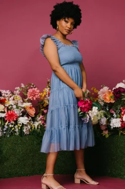 Hot Baltic Born Emma Smocked Tulle Dress | Slate Blue SlateBlue