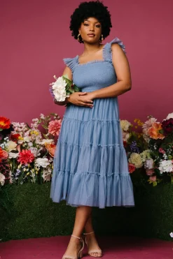 Hot Baltic Born Emma Smocked Tulle Dress | Slate Blue SlateBlue