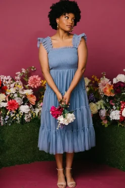 Hot Baltic Born Emma Smocked Tulle Dress | Slate Blue SlateBlue