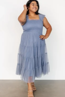 Hot Baltic Born Emma Smocked Tulle Dress | Slate Blue SlateBlue