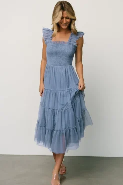 Hot Baltic Born Emma Smocked Tulle Dress | Slate Blue SlateBlue