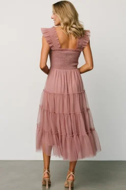 Sale Baltic Born Emma Smocked Tulle Dress | Dusty Rose DustyRose