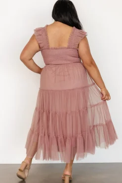 Sale Baltic Born Emma Smocked Tulle Dress | Dusty Rose DustyRose