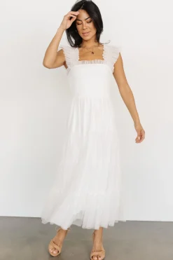 Hot Baltic Born Emma Smocked Tulle Dress | Off White OffWhite