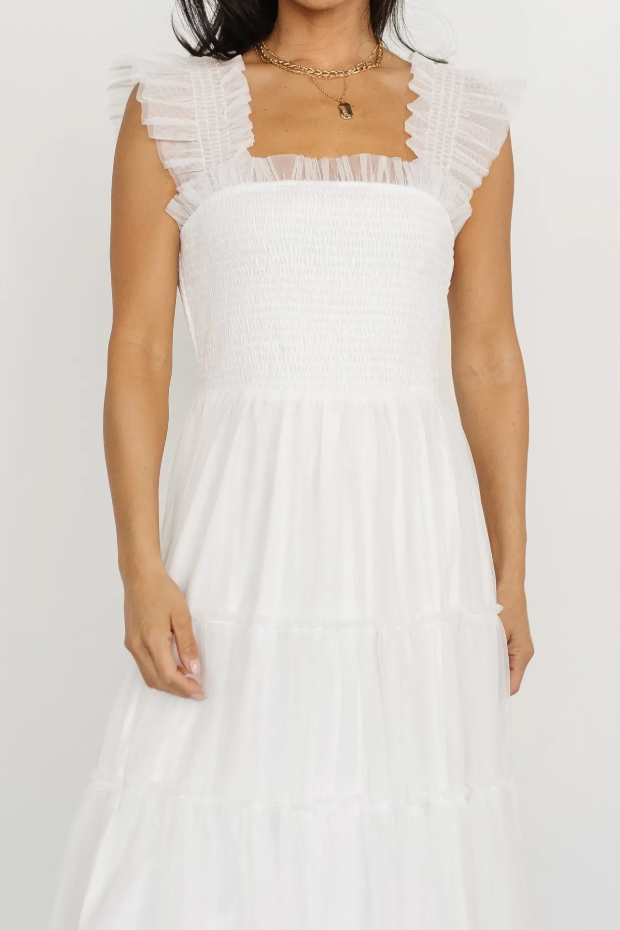 Hot Baltic Born Emma Smocked Tulle Dress | Off White OffWhite