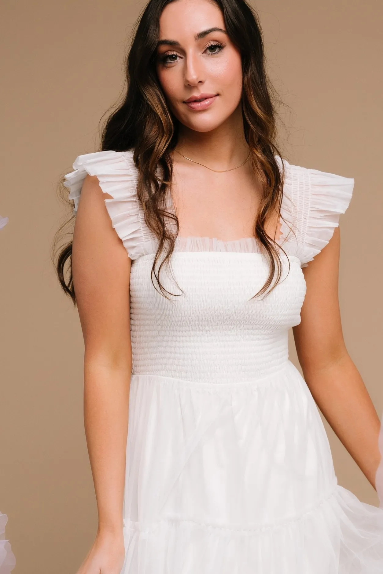 Hot Baltic Born Emma Smocked Tulle Dress | Off White OffWhite
