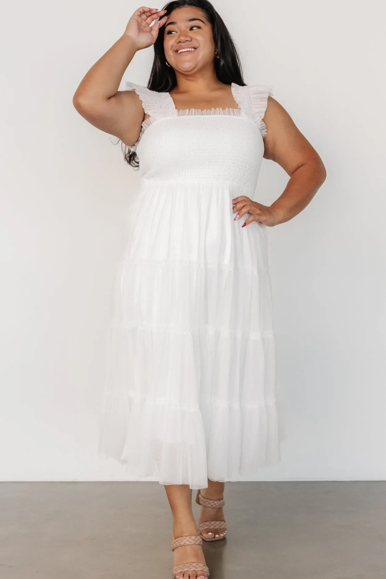 Hot Baltic Born Emma Smocked Tulle Dress | Off White OffWhite