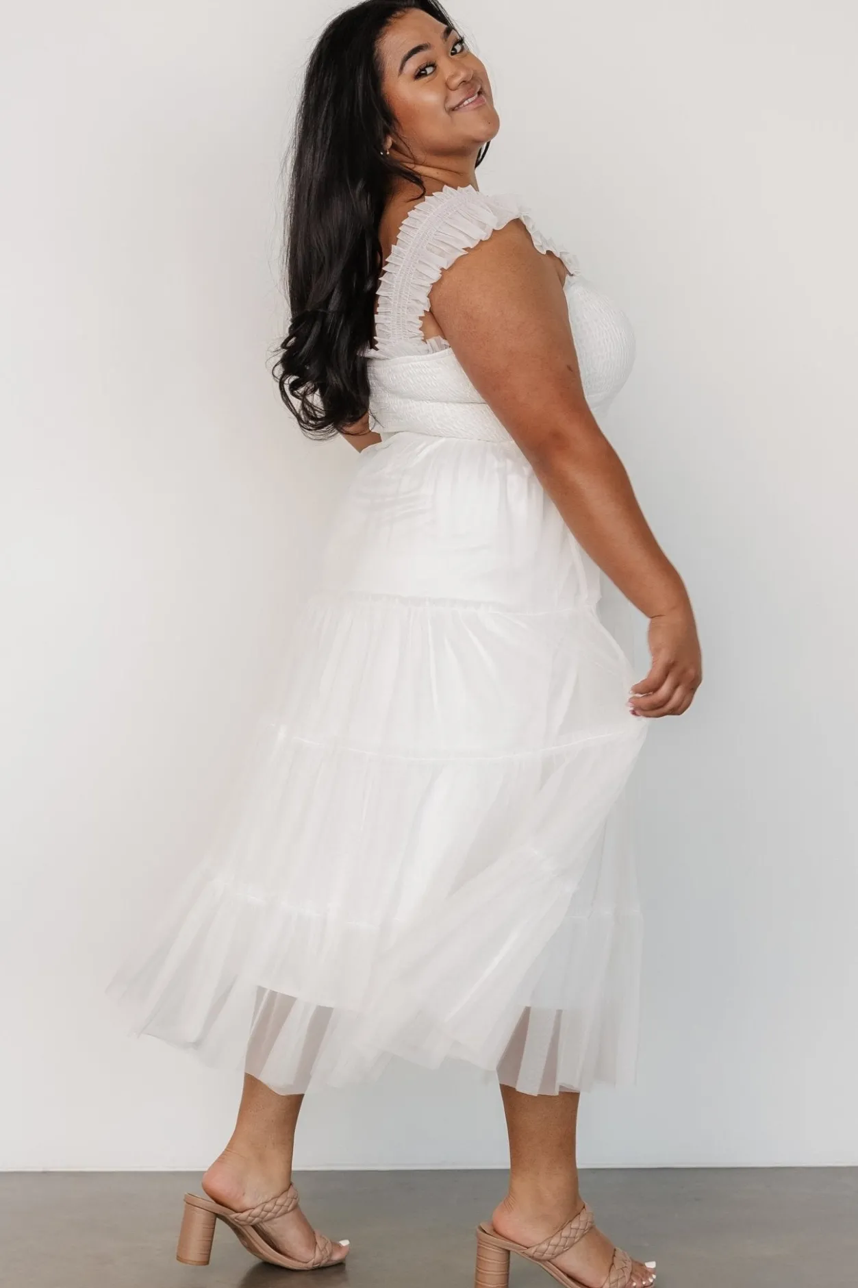 Hot Baltic Born Emma Smocked Tulle Dress | Off White OffWhite