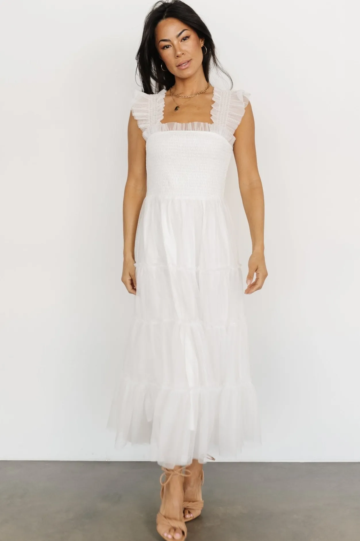 Hot Baltic Born Emma Smocked Tulle Dress | Off White OffWhite
